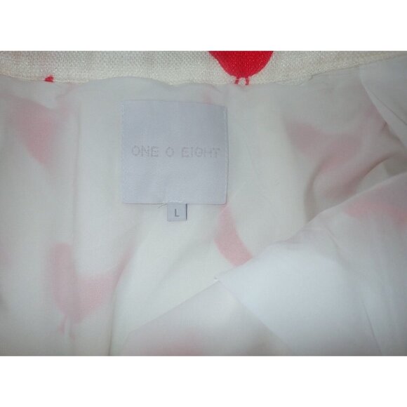 One O Eight Skirt women‎ L Red Bird Print Lined Retro Fun Pockets - Picture 5 of 7